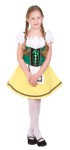 Bavarian Girl Child Costume - Includes laced-up peasant dress and cap.  Made of Poplin fabric.