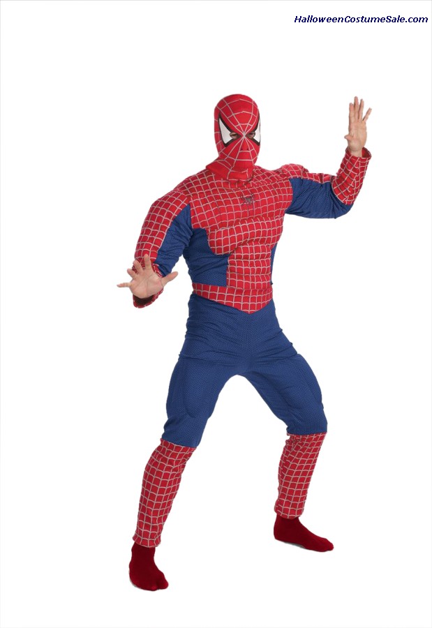 SPIDERMAN DELUXE MUSCLE CHEST ADULT COSTUME