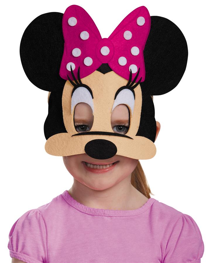 Childs Pink Minnie Mouse Felt Mask