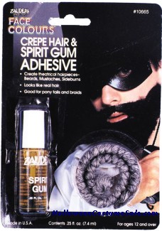 CREPE HAIR/SPIRIT GUM, GREY