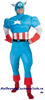 CAPTAIN AMERICA DELUXE MUSCLE ADULT COSTUME