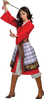 Womens Mulan Hero Red Dress Deluxe Costume