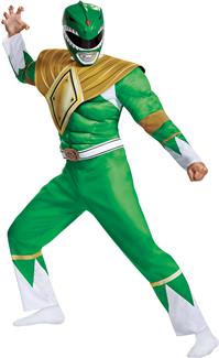 Mens Green Ranger Classic Muscle Costume - Mighty Morphin