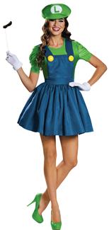 Womens Luigi Skirt Costume - Super Mario Brothers
