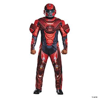 Mens Plus Size Halo Red Spartan Costume