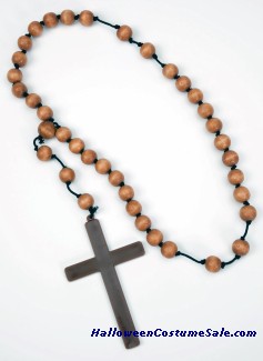 MONK CROSS WITH WOODEN BEADS