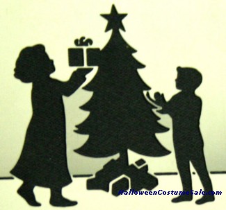 STENCIL CHRISTMAS TREE FAMILY