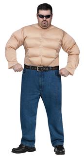 MUSCLE MAN SHIRT PLUS SIZE ADULT COSTUME 