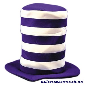 STOVEPIPE HAT, BLUE STRIPED