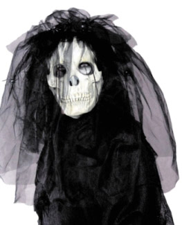 SKULL BRIDE MASK WITH HAIR