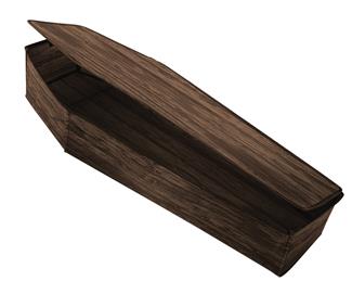 COFFIN WITH LID WOODEN BROWN