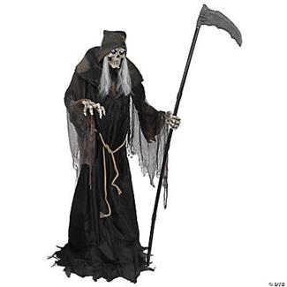 Animated Lunging Reaper with Digital Eyes Halloween Decoration