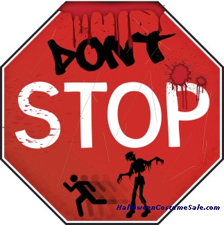 ZOMBIE LAWN SIGNS STOP SIGN