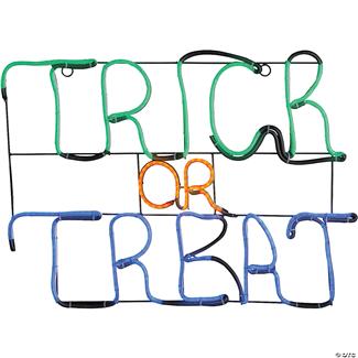 Glowing Neon LED Trick or Treat Sign