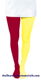 TIGHTS, RED/YELLOW, 2-TONE