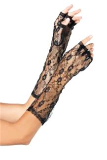 GLOVES LACE ELBOW FINGERLESS