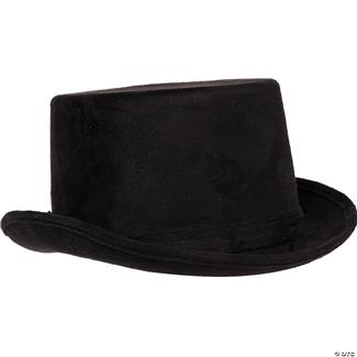 Adults Black Faux Suede Top Hat