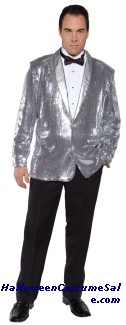 SEQUIN JACKET SILVER ADULT COSTUME