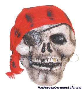 PIRATE SKULL WITH RED SCARF