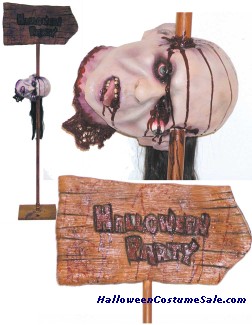 HEAD ON A STAKE HALLOWEEN SIGN