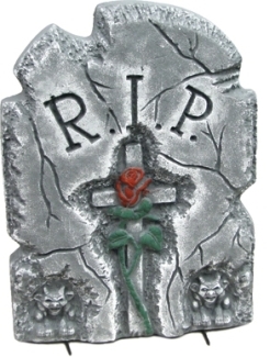 TOMBSTONE W CROSS AND ROSE