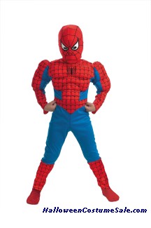 SPIDERMAN DELUXE MUSCLE CHEST COSTUME - CHILD SIZE
