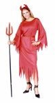 Classic lady devil costume includes dress &amp; sash.