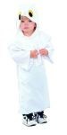 Ghost costume includes gown with hooded collar.