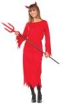 Devil Girl Costume includes dress, sash and sequin horns.