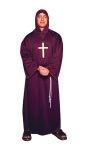 Monk costume includes hooded robe &amp; waist tie cord. Single piece costume, hood &amp; robe are sewn together.