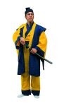Samurai costume includes jacket, shirt, pants, hat &amp; sash.