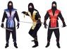 Ninja Master costume includes black body suit, black hood, colored armor and matching waist sash. Complete the ninja look with a sword to match!.
