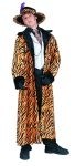 Pimp Coat - Tiger costume includes orange tiger printed coat made of velboa with buttons and hat. Velboa is a fine quality polyster material.