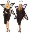 Angel Of Dark costume includes dress with tie cord and marabou halo. Wings not included.