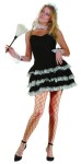 Frenchie costume includes satin laced dress w/invisible zipper and shoulder straps, headband, cuffs and choker. &nbsp;Also available in Adult Size:&nbsp;<a href="/FRENCHIE-ADULT-COSTUME-Grp-123Z81416.aspx">Z81416</a>.