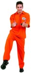 Convict Costume includes shirt with print on back, pants and hat.