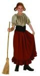 Renaissance Peasant costume - Dress has a velvet material top and attached polyester skirt. Comes with a cummerbund. Washable.