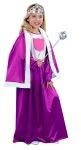Royal queen costume - This beautiful Royal queen costume is great for school plays or as a outfit for purim. Royal queen costume includes : purple dress with white chest front, emblem on chest, purple cape with white trim. (The color purple may be darker.)&nbsp;