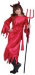 Devil Costume includes velvet gown, sequin horns and sash.