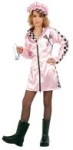 Pink Wheeler costume includes front zip dress &amp; hat.