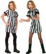 Referee costume includes front zip dress &amp; whistle.