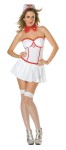 Temperatures Rising Adult Costume (Plus Size) - Includes white top with red zip, pleated skirt and nurse headband. Also available in Adult Size: <a href="/temperatures-rising-adult-costume---very-hot%21-grp-123z81539.aspx">z81539</a>.