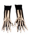 Skeleton gloves include black cloth gloves with skeletal latex detailing attached to upper part of glove. Great dexterity is allowed with this unique design. Truly horrific look!