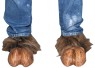 Beast Hoof-hearted foot covering includes latex hoof fronts attached to a fur foot covering. One size fits most up to shoe size 13.
