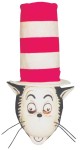 Cat In The Hat With Mask - Deluxe full over-the-head vinyl mask and removable cloth top hat.