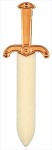Roman Glow Sword - Sturdy plastic sword with glow-in-the-dark blade. Handle is gold colored and does not glow. Very durable with no sharp edges.