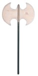 Executioner Axe - Sturdy plastic double-bladed, silver-gray axe with black handle. 39 inches long.
