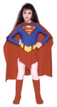 Child Supergirl Costume - Red/Blue Leotard with skirt wrap front, boot tops, belt and cape.