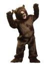 Grizzly Bear Mascot Adult Costume - Brown, shaggy acrylic faux fur jumpsuit with matching mitts, feet, and oversized head. One size fits most adults.