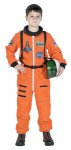 Astronaut Child Costume - Super deluxe authentic childs costume! This top quality Astronaut suit is sure to please your little space traveler. Includes: Bright Orange NASA color jumpsuit, official NASA patches, including special commander patch, and an official looking embroidere
